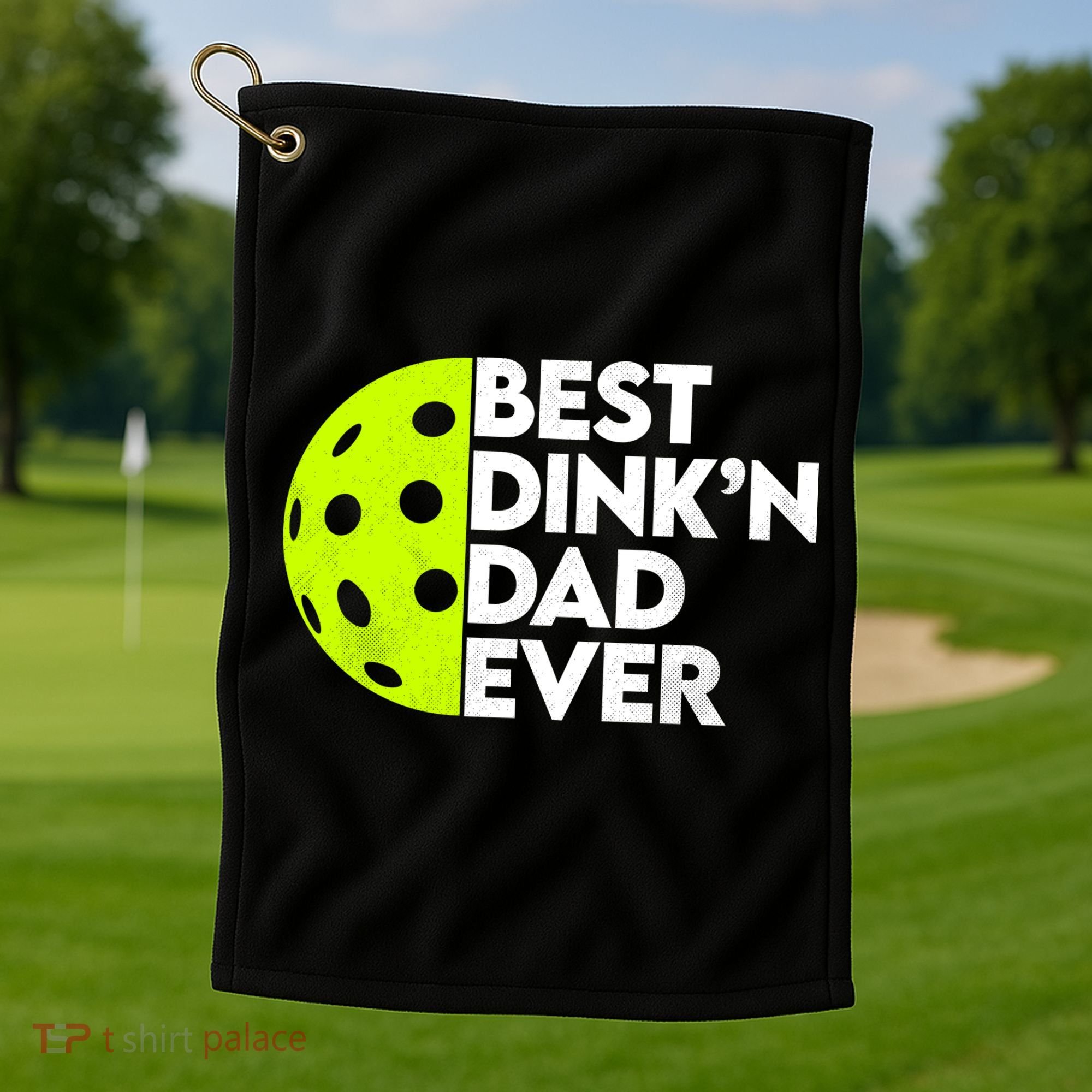 Best Dink'n Dad Ever Funny Pickleball Golf Towel