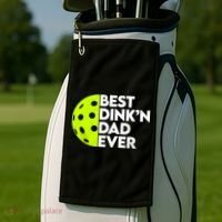 Best Dink'n Dad Ever Funny Pickleball Golf Towel thumb 2