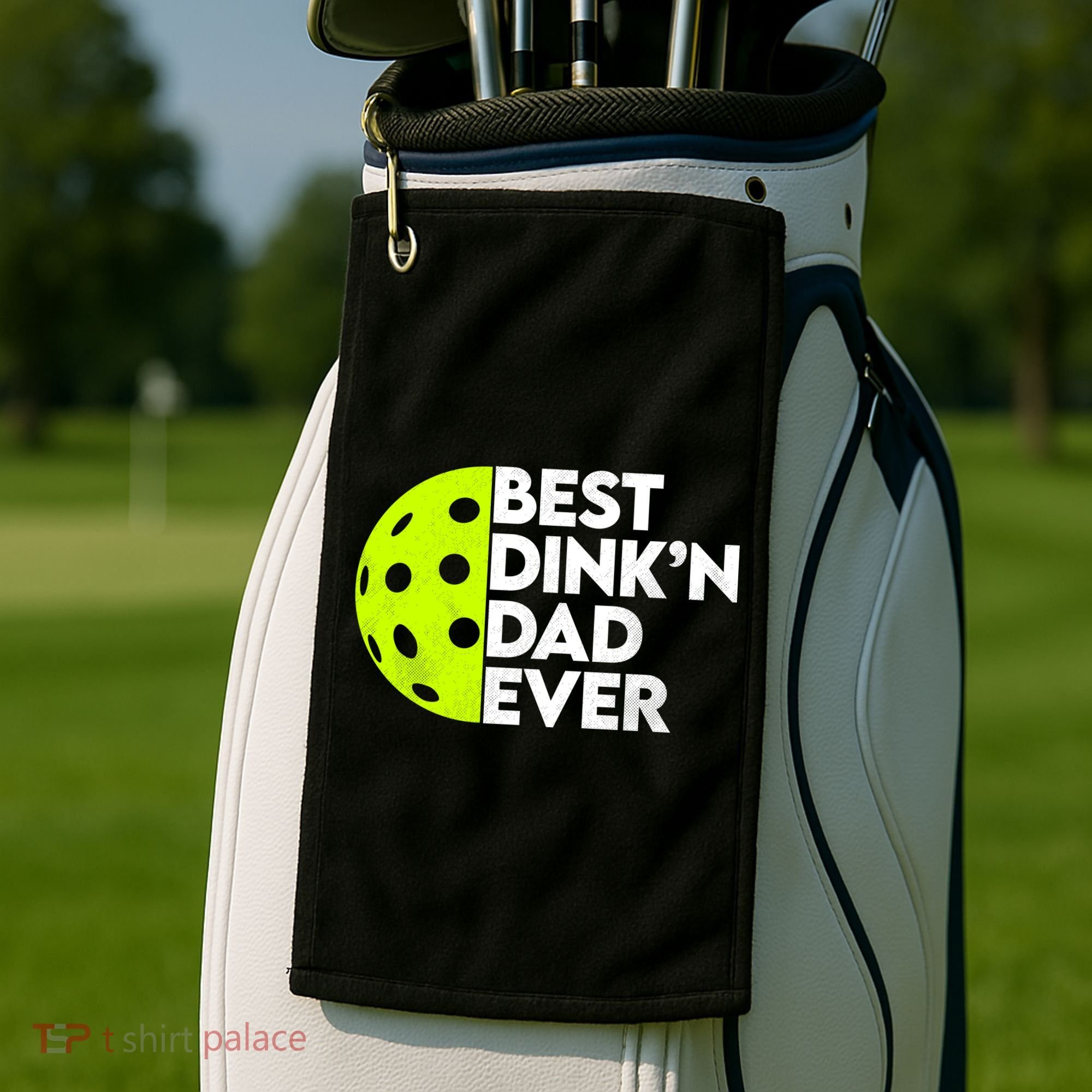Best Dink'n Dad Ever Funny Pickleball Golf Towel