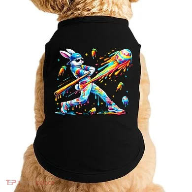 Baseball Dripping Drip Rabbit Bunny Easter Doggie Tank