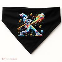 Baseball Dripping Drip Rabbit Bunny Easter USA-Made Doggie Bandana thumb 0