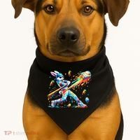 Baseball Dripping Drip Rabbit Bunny Easter USA-Made Doggie Bandana thumb 1