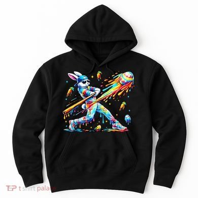 Baseball Dripping Drip Rabbit Bunny Easter Hoodie