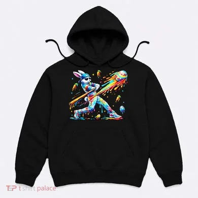 Baseball Dripping Drip Rabbit Bunny Easter Hoodie