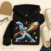 Baseball Dripping Drip Rabbit Bunny Easter Hoodie thumb 4