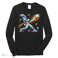 Baseball Dripping Drip Rabbit Bunny Easter Long Sleeve Shirt thumb 0