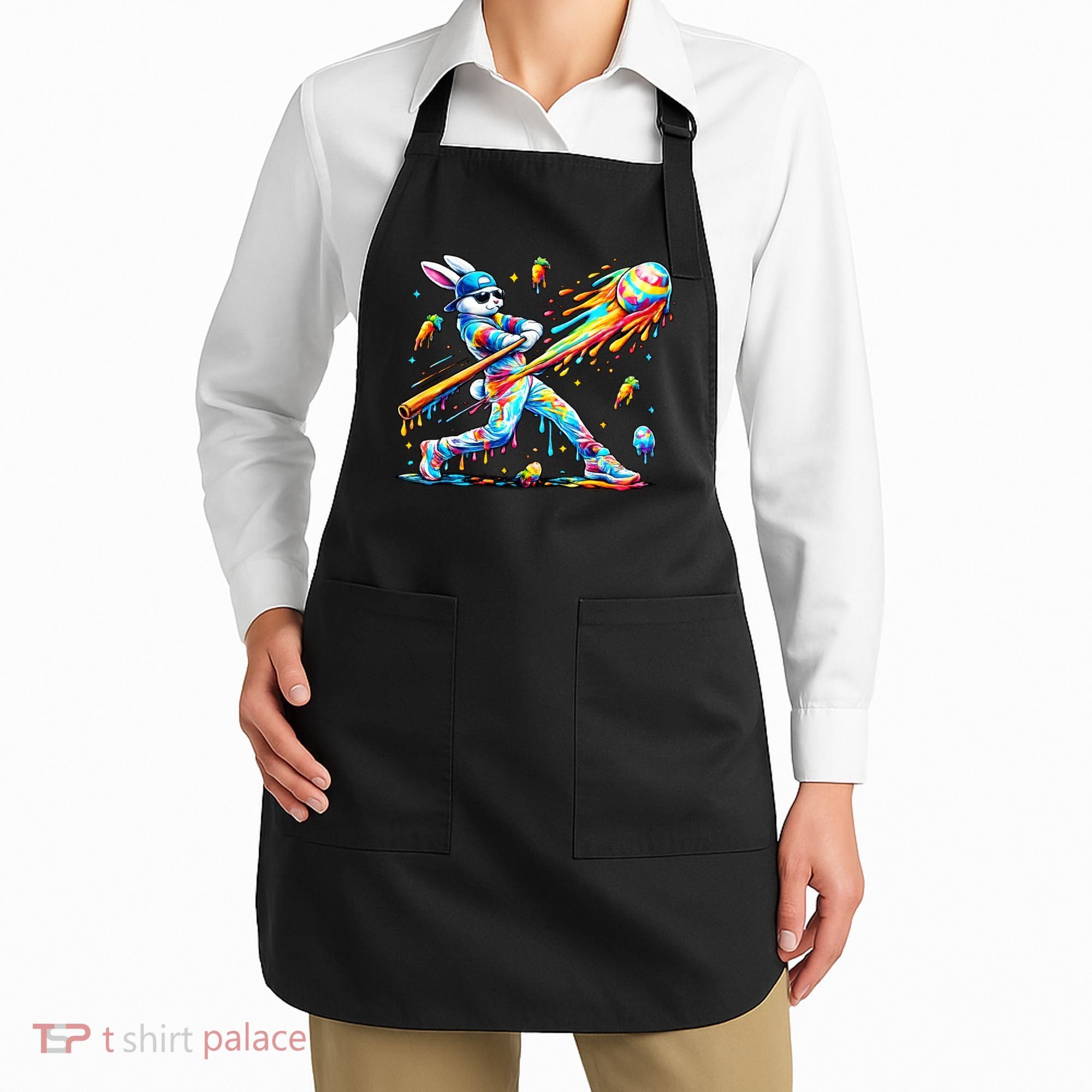 Baseball Dripping Drip Rabbit Bunny Easter Apron
