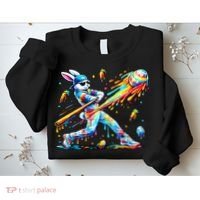 Baseball Dripping Drip Rabbit Bunny Easter Sweatshirt thumb 2