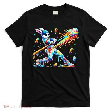 Baseball Dripping Drip Rabbit Bunny Easter T-Shirt