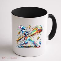 Baseball Dripping Drip Rabbit Bunny Easter Coffee Mug thumb 1