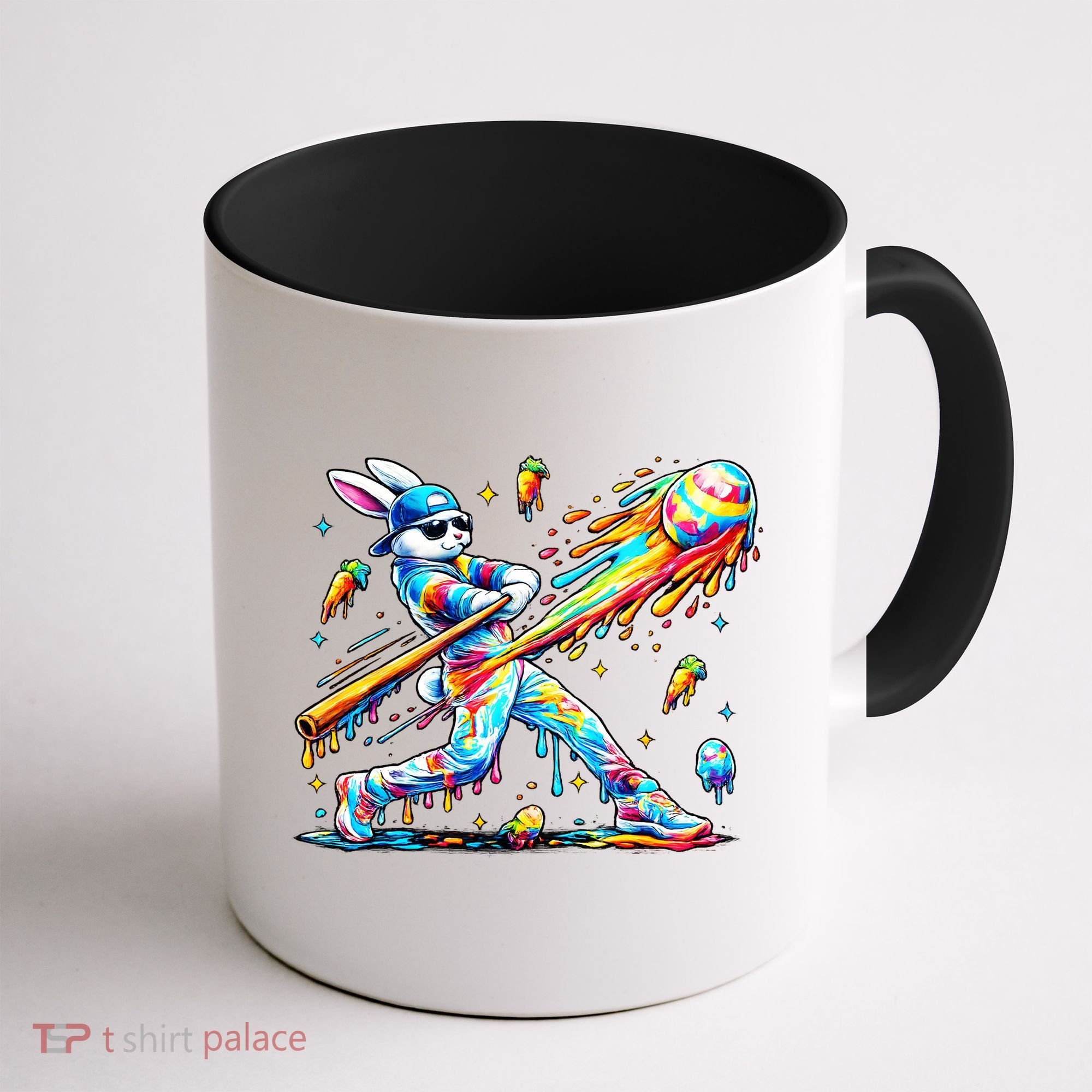 Baseball Dripping Drip Rabbit Bunny Easter Coffee Mug