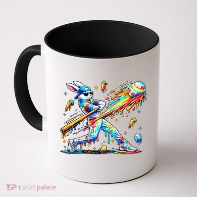 Baseball Dripping Drip Rabbit Bunny Easter Coffee Mug