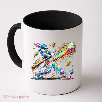 Baseball Dripping Drip Rabbit Bunny Easter Coffee Mug