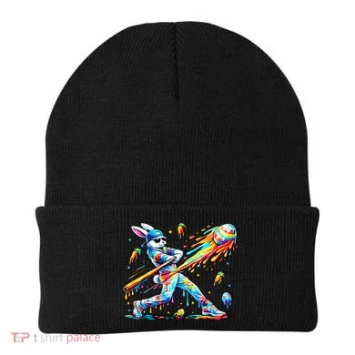 Baseball Dripping Drip Rabbit Bunny Easter Beanie