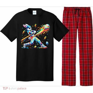 Baseball Dripping Drip Rabbit Bunny Easter Pajama Set