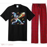Baseball Dripping Drip Rabbit Bunny Easter Pajama Set thumb 0