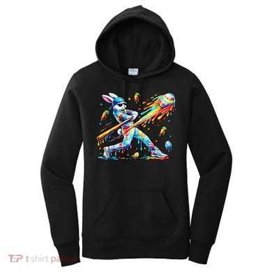 Baseball Dripping Drip Rabbit Bunny Easter Women's Hoodie