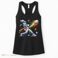 Baseball Dripping Drip Rabbit Bunny Easter Women's Tank Top thumb 0