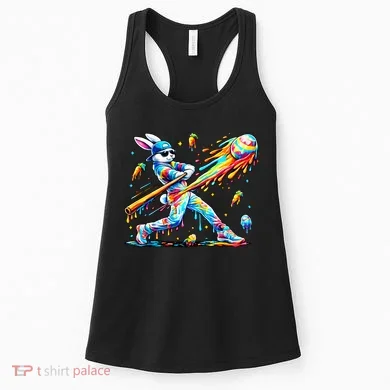 Baseball Dripping Drip Rabbit Bunny Easter Women's Tank Top