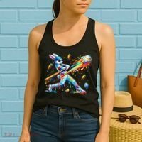 Baseball Dripping Drip Rabbit Bunny Easter Women's Tank Top thumb 2