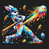 Baseball Dripping Drip Rabbit Bunny Easter Hat thumb 2