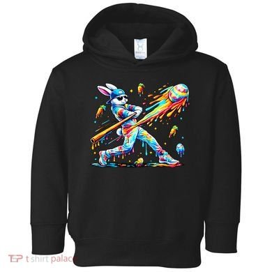Baseball Dripping Drip Rabbit Bunny Easter Toddler Hoodie