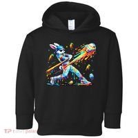 Baseball Dripping Drip Rabbit Bunny Easter Toddler Hoodie thumb 0