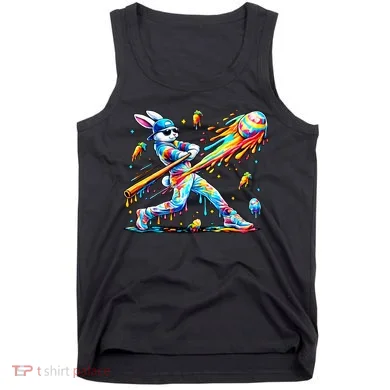 Baseball Dripping Drip Rabbit Bunny Easter Tank Top