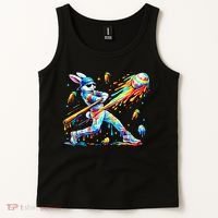 Baseball Dripping Drip Rabbit Bunny Easter Tank Top thumb 2