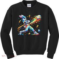 Baseball Dripping Drip Rabbit Bunny Easter Kids Sweatshirt thumb 0