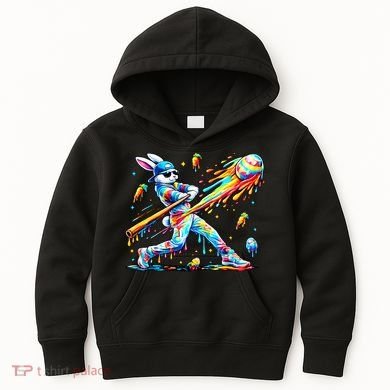 Baseball Dripping Drip Rabbit Bunny Easter Kids Hoodie