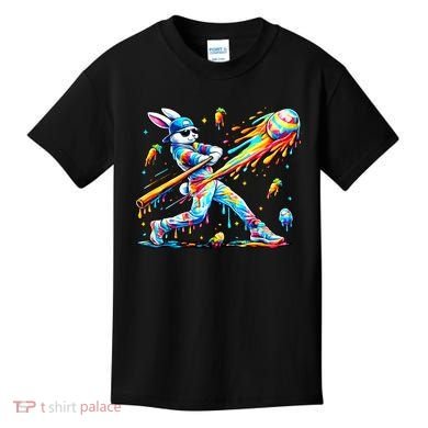 Baseball Dripping Drip Rabbit Bunny Easter Kids T-Shirt