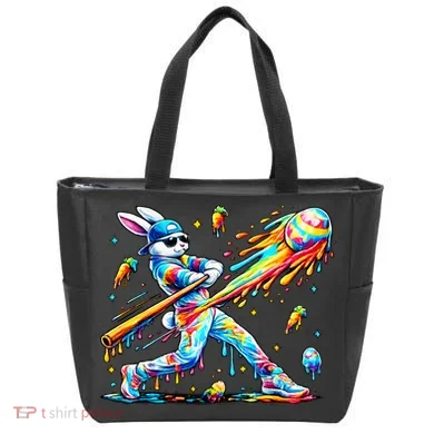 Baseball Dripping Drip Rabbit Bunny Easter Tote Bag
