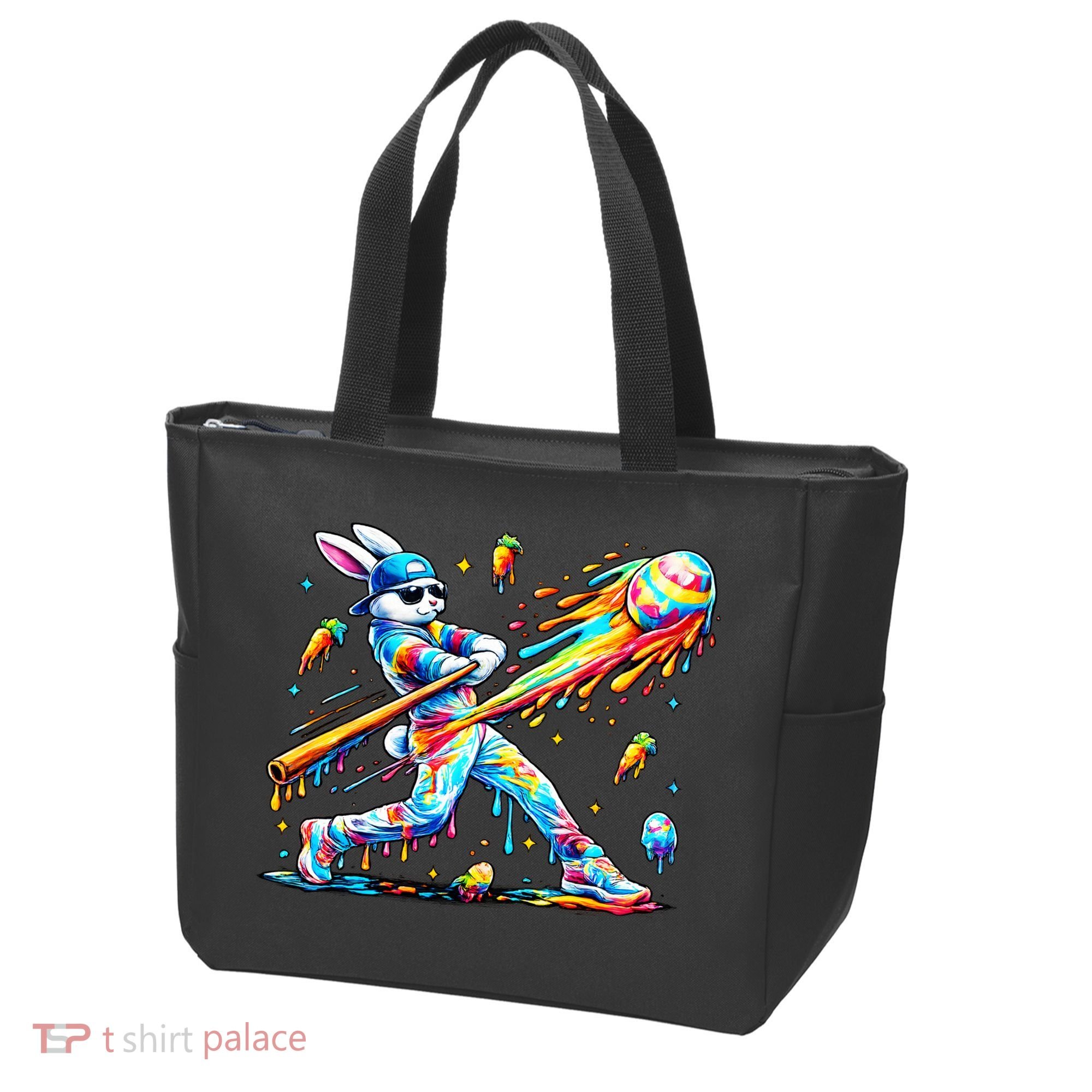 Baseball Dripping Drip Rabbit Bunny Easter Tote Bag