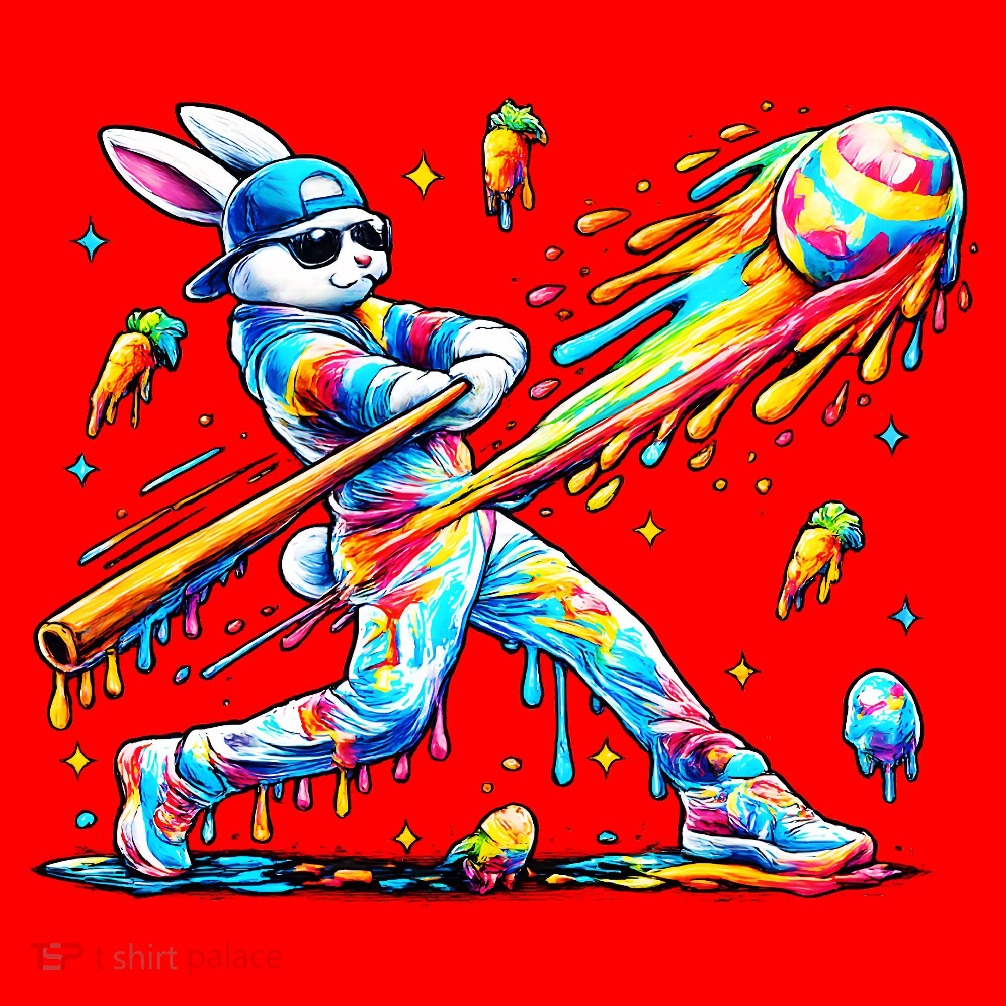 Baseball Dripping Drip Rabbit Bunny Easter Santa Hat