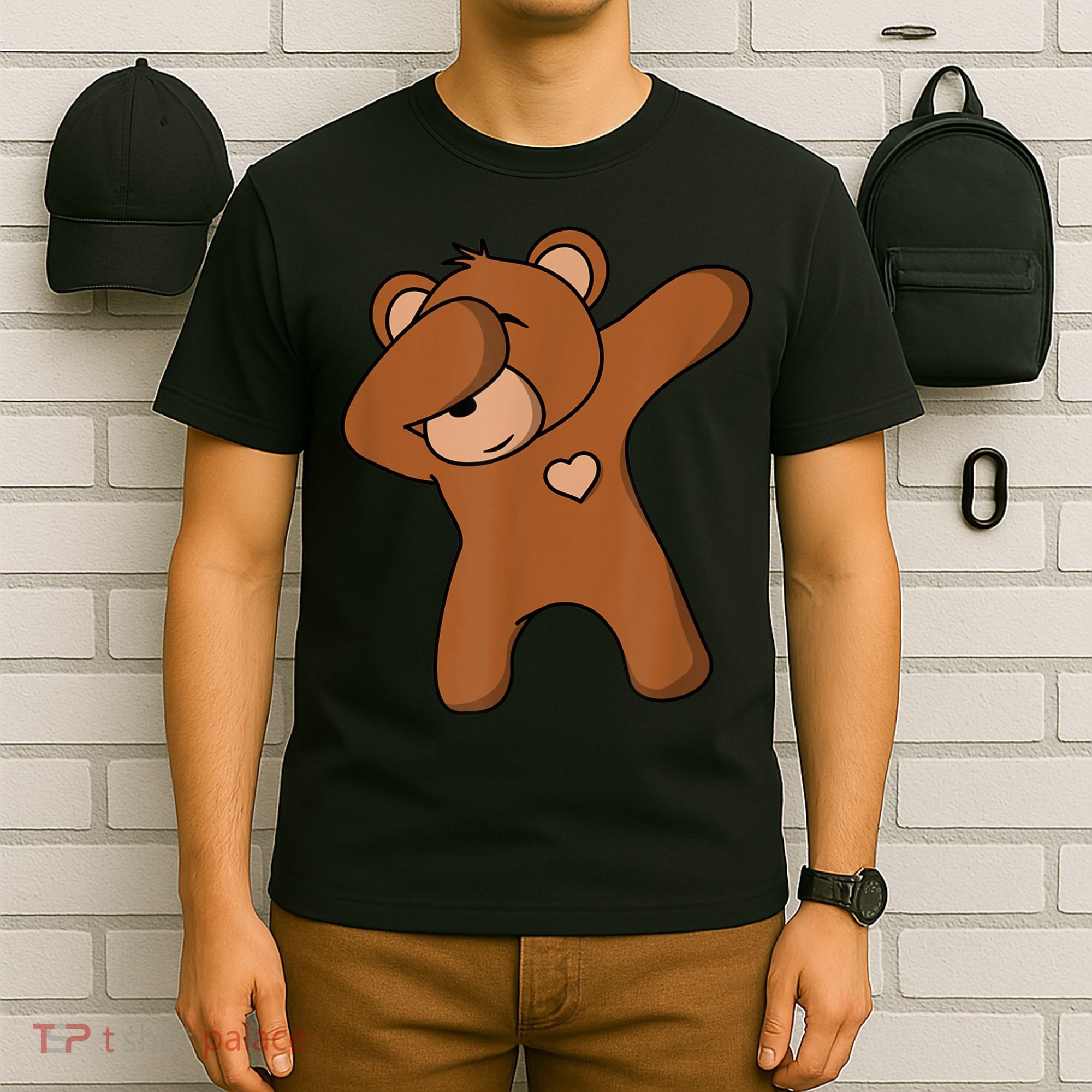 Bear Dancing DAB Bear Party Dancing Bear Teddy T-Shirt
