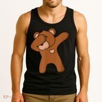 Bear Dancing DAB Bear Party Dancing Bear Teddy Tank Top thumb 3