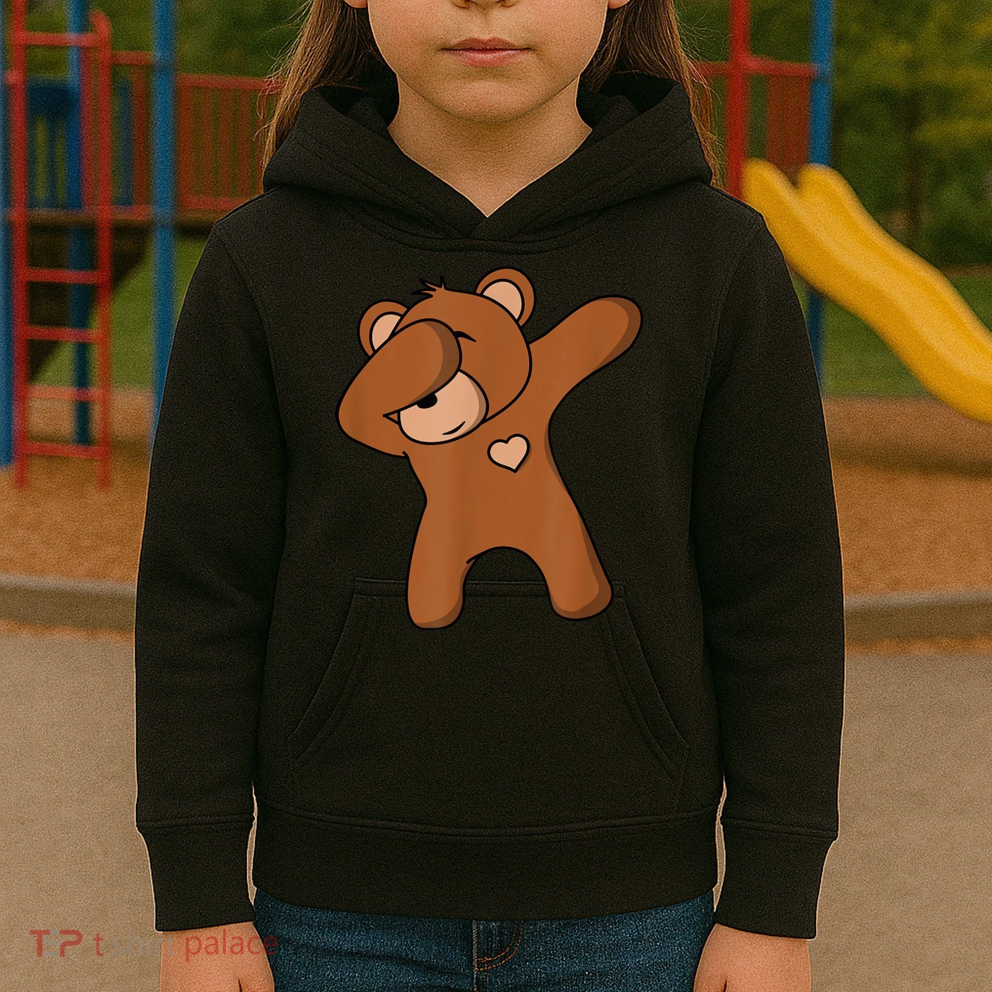 Bear Dancing DAB Bear Party Dancing Bear Teddy Kids Hoodie