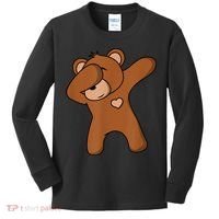 Bear Dancing DAB Bear Party Dancing Bear Teddy Kids Long Sleeve Shirt thumb 0