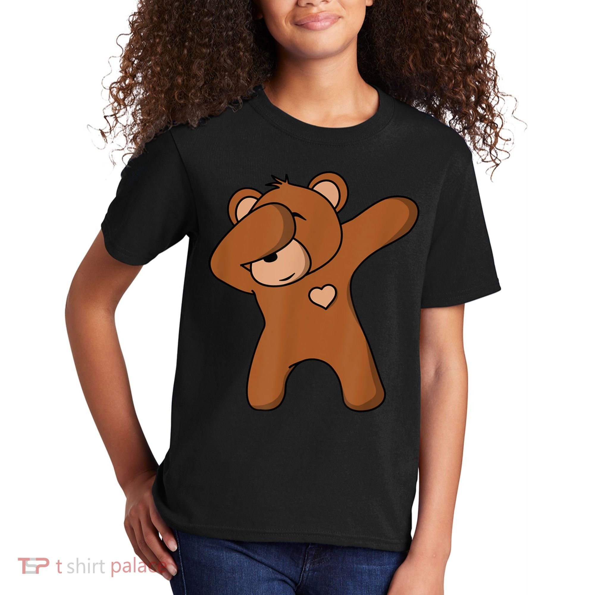 Bear Dancing DAB Bear Party Dancing Bear Teddy Kids T-Shirt