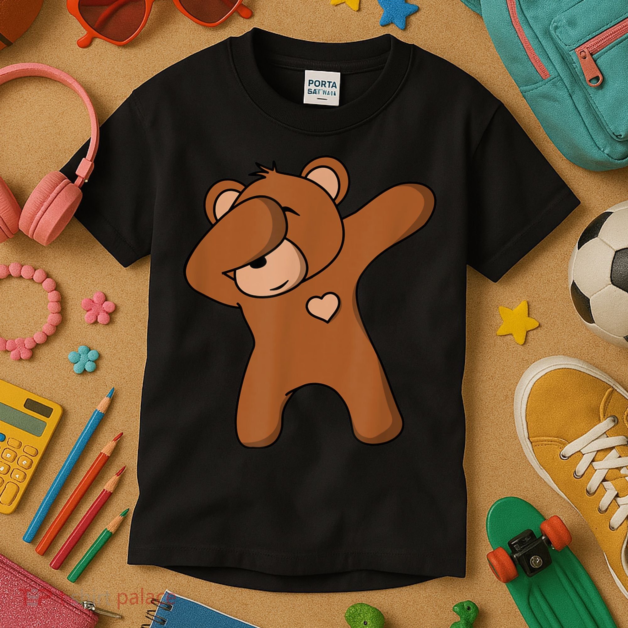 Bear Dancing DAB Bear Party Dancing Bear Teddy Kids T-Shirt