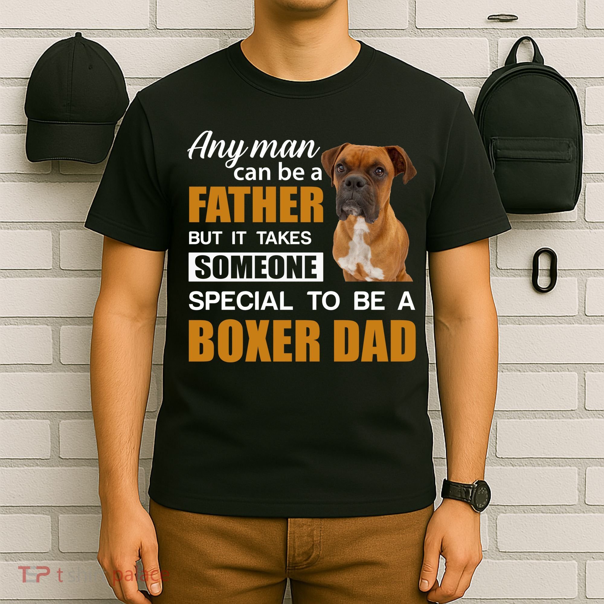 Boxer Dad Dog Lovers Fathers Day T-Shirt