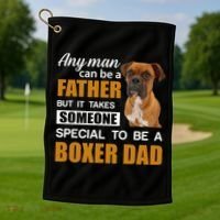 Boxer Dad Dog Lovers Fathers Day Golf Towel thumb 1