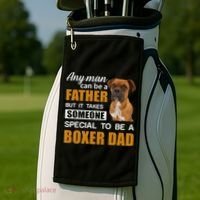 Boxer Dad Dog Lovers Fathers Day Golf Towel thumb 2