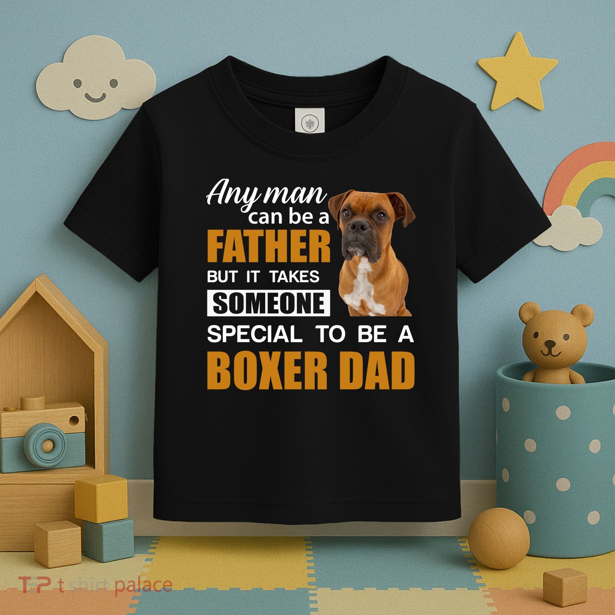 Boxer Dad Dog Lovers Fathers Day Toddler T-Shirt