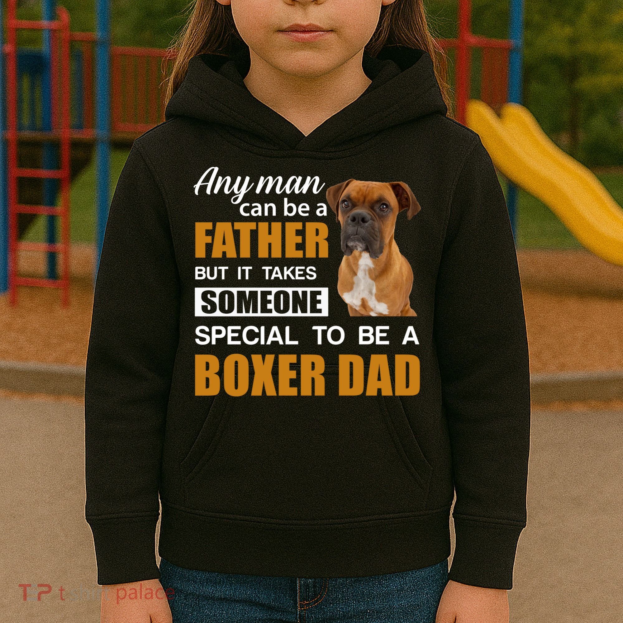 Boxer Dad Dog Lovers Fathers Day Kids Hoodie