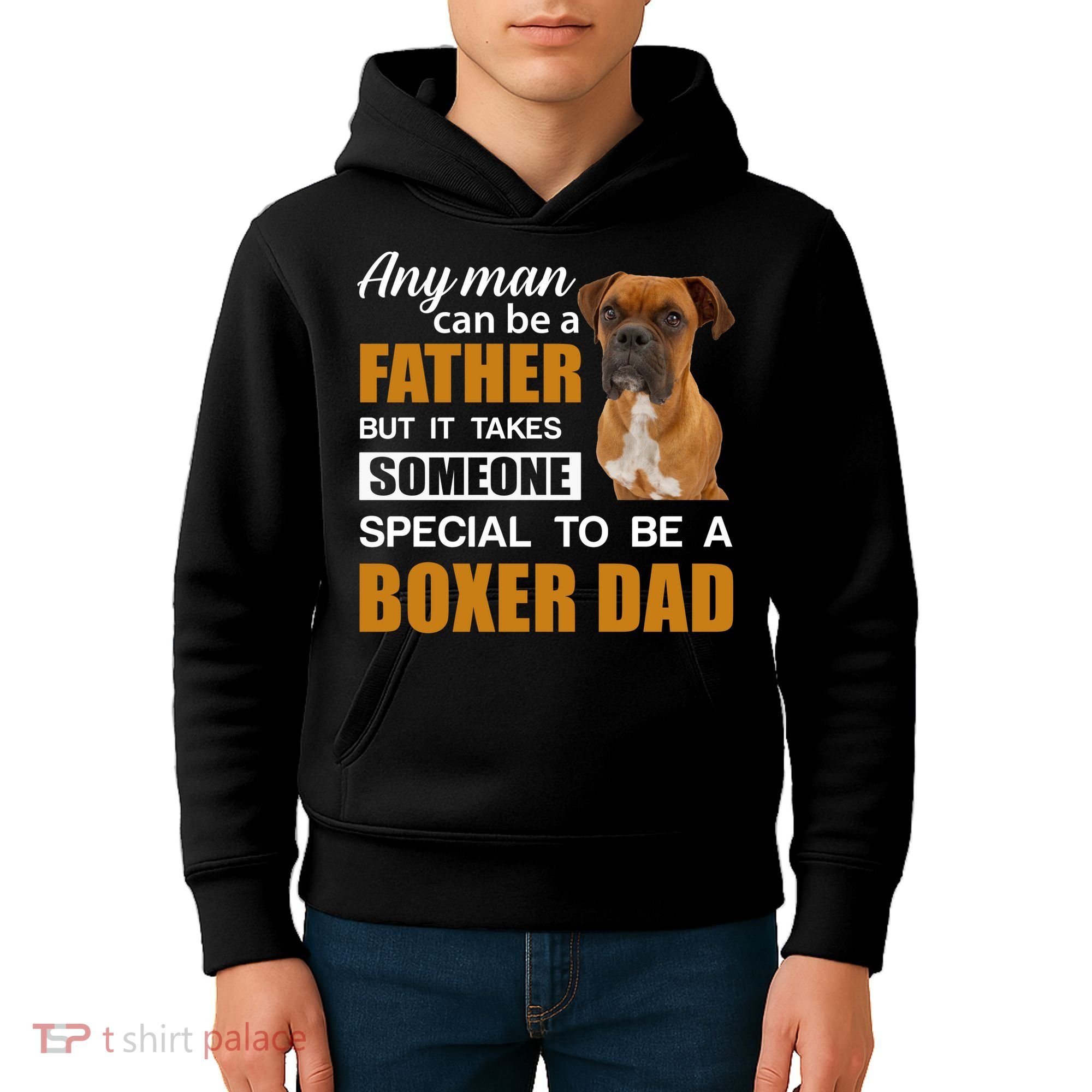 Boxer Dad Dog Lovers Fathers Day Kids Hoodie