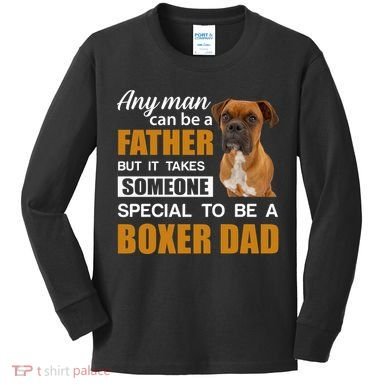 Boxer Dad Dog Lovers Fathers Day Kids Long Sleeve Shirt