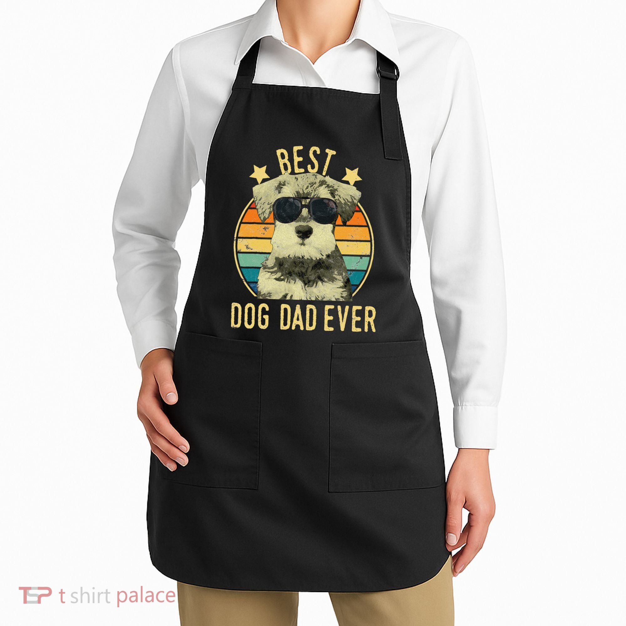 Best Dog Dad Ever Miniature Schnauzer Fathers Day Gift Apron