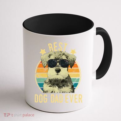 Best Dog Dad Ever Miniature Schnauzer Fathers Day Gift Coffee Mug back